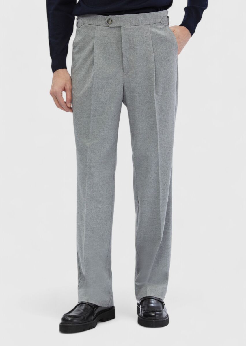 Grey Weaving Casual Trousers - 2