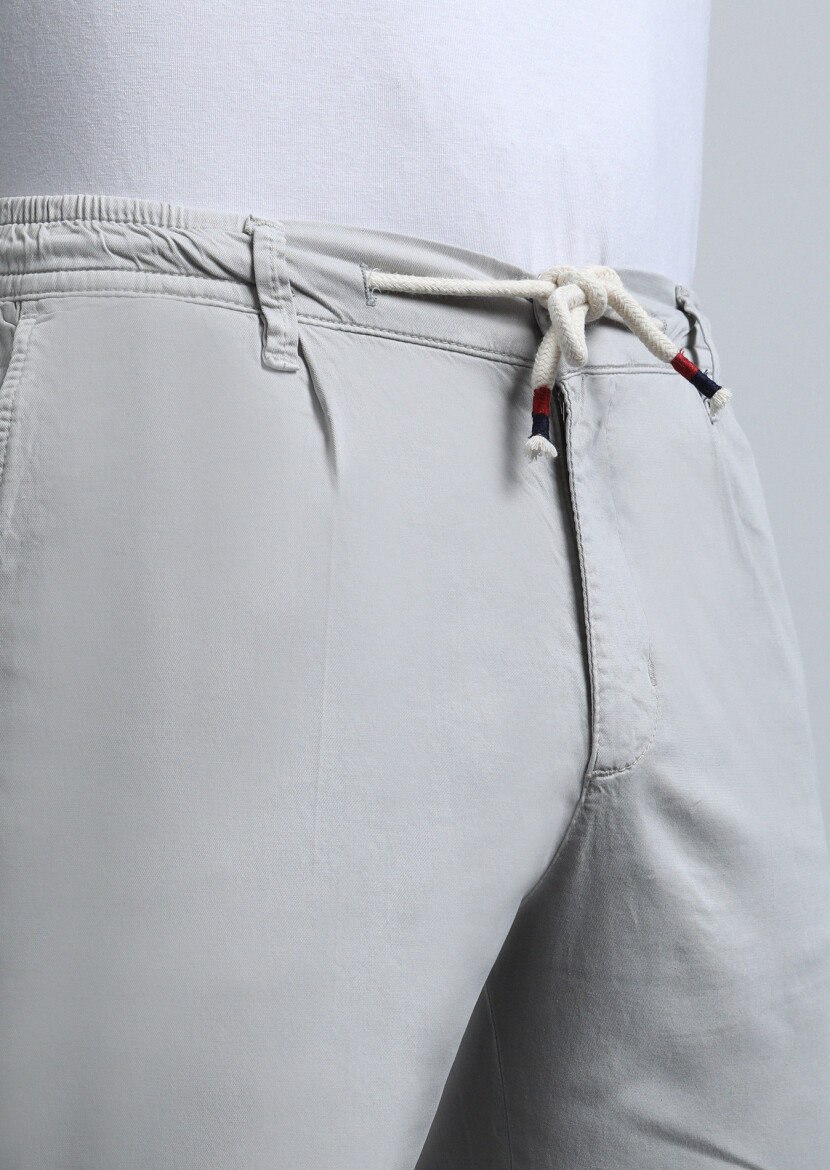 Grey Weaving Jogging Fit Casual Cotton Blended Trousers 