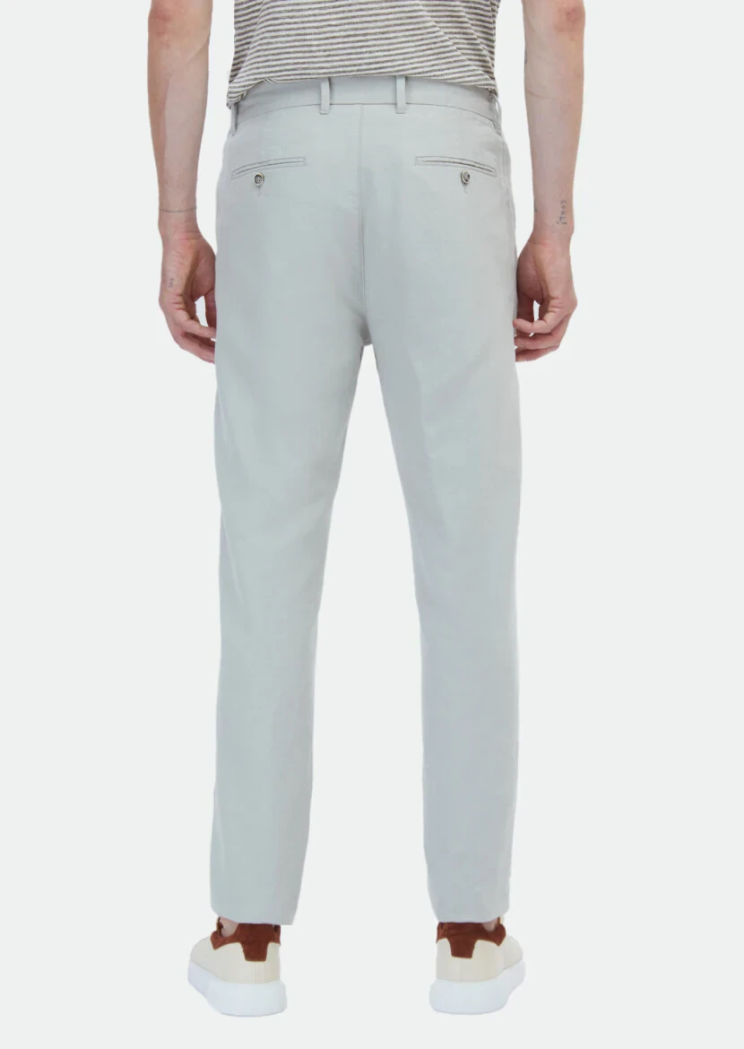 Grey Weaving Jogging Fit Casual Cotton Blended Trousers - 5