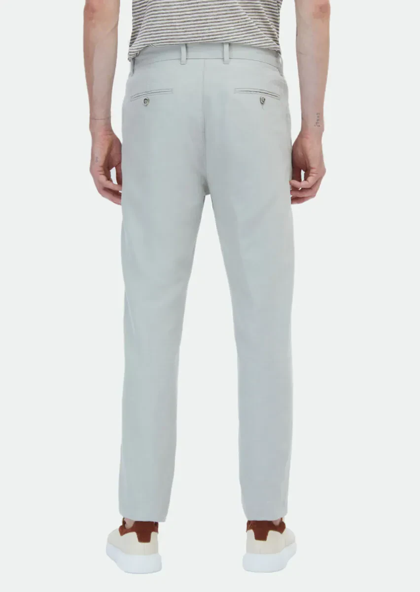 Grey Weaving Jogging Fit Casual Cotton Blended Trousers - 5