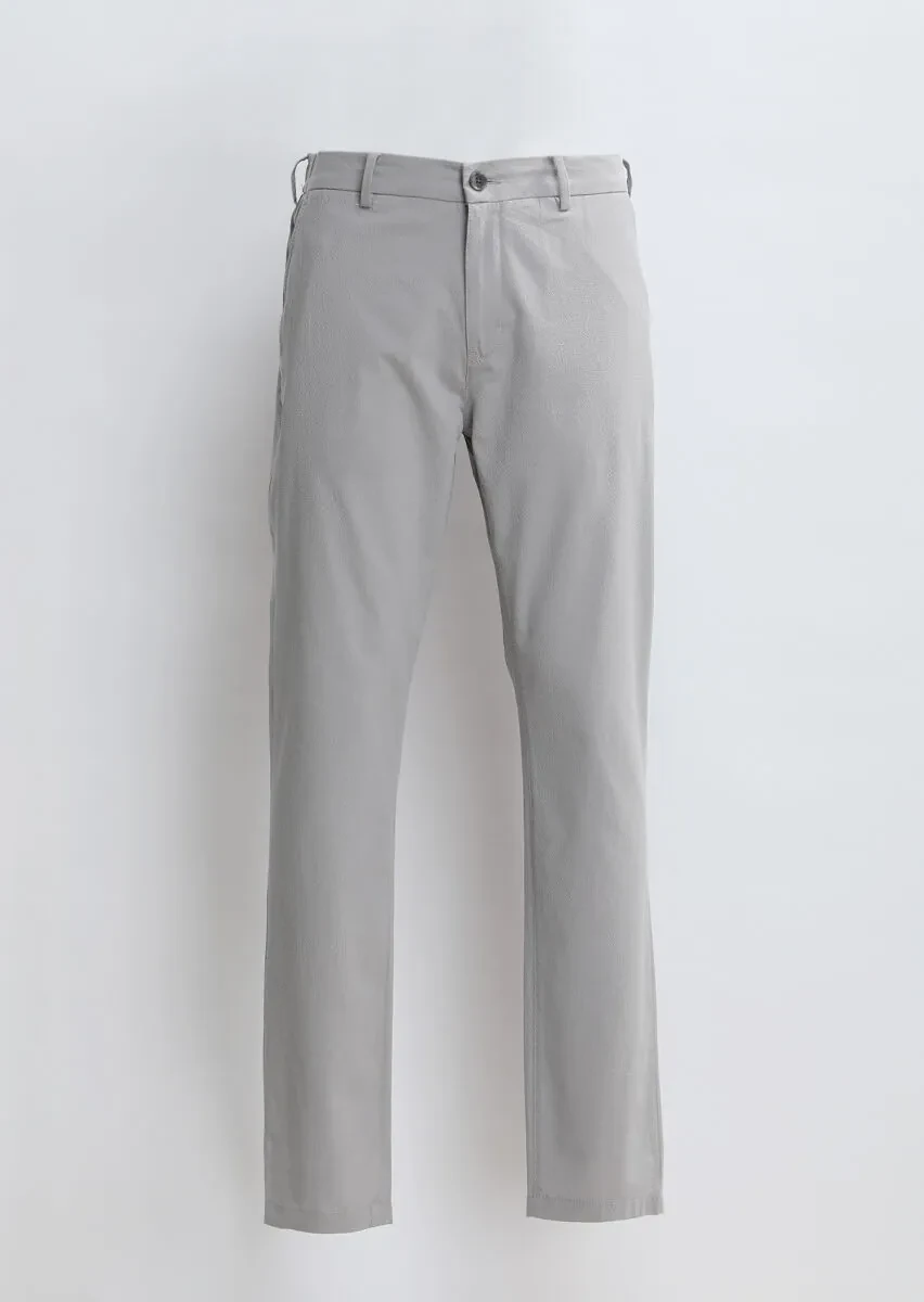 Grey Weaving Jogging Fit Casual Cotton Blended Trousers - 5