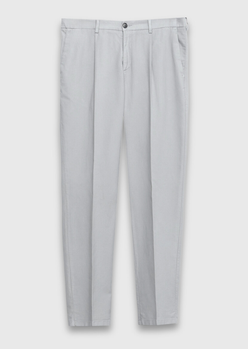 Grey Weaving Jogging Fit Casual Cotton Blended Trousers - 5