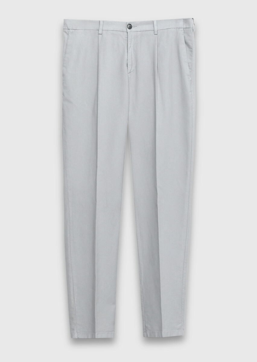 Grey Weaving Jogging Fit Casual Cotton Blended Trousers - 5