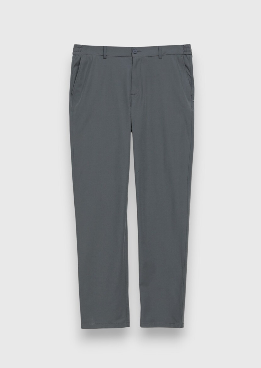 Grey Weaving Jogging Fit Casual Cotton Blended Trousers - 4