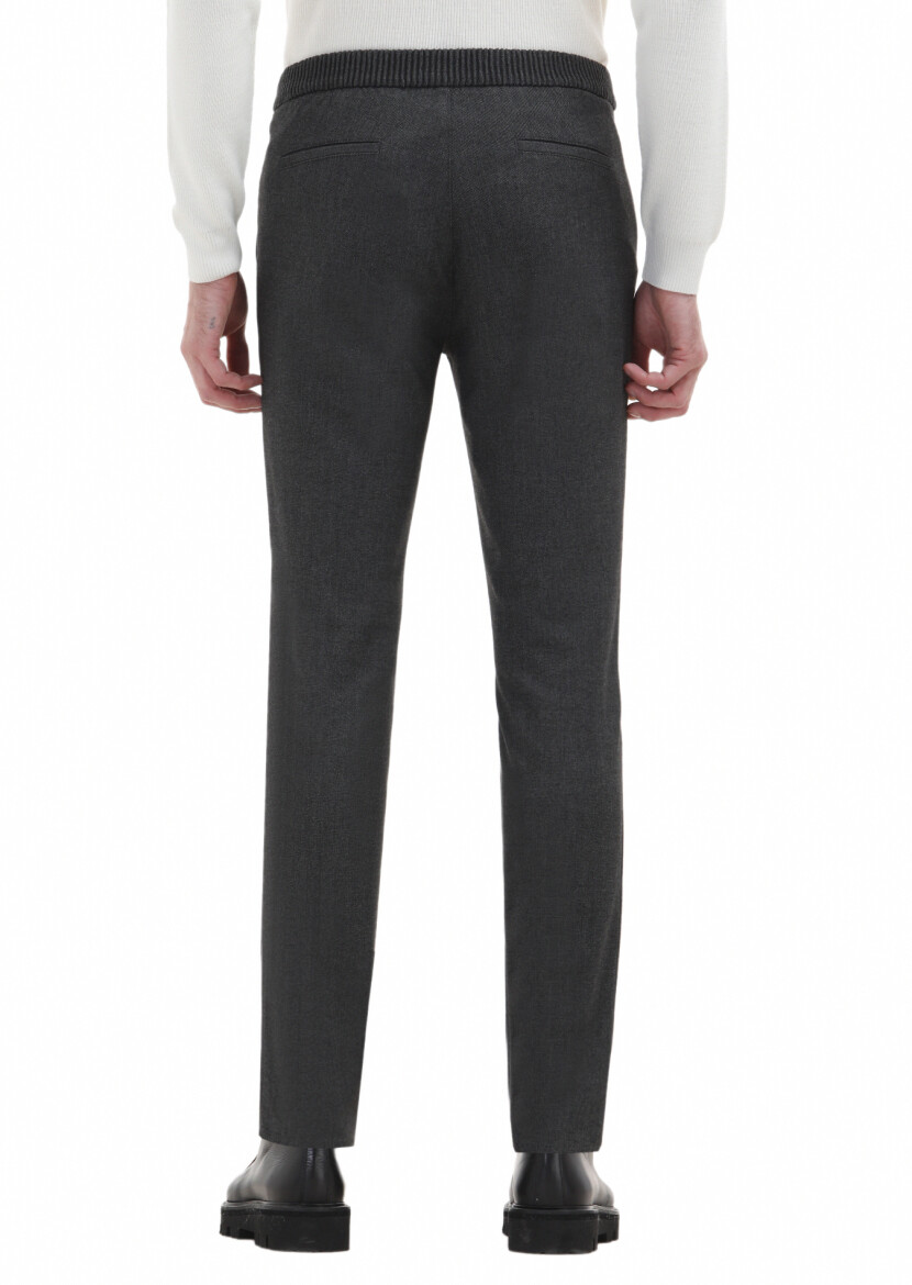 Grey Weaving Jogging Fit Casual Trousers - 3