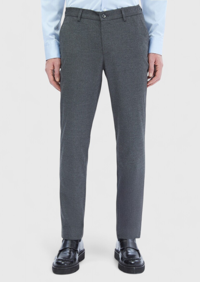 Grey Weaving Jogging Fit Casual Trousers 