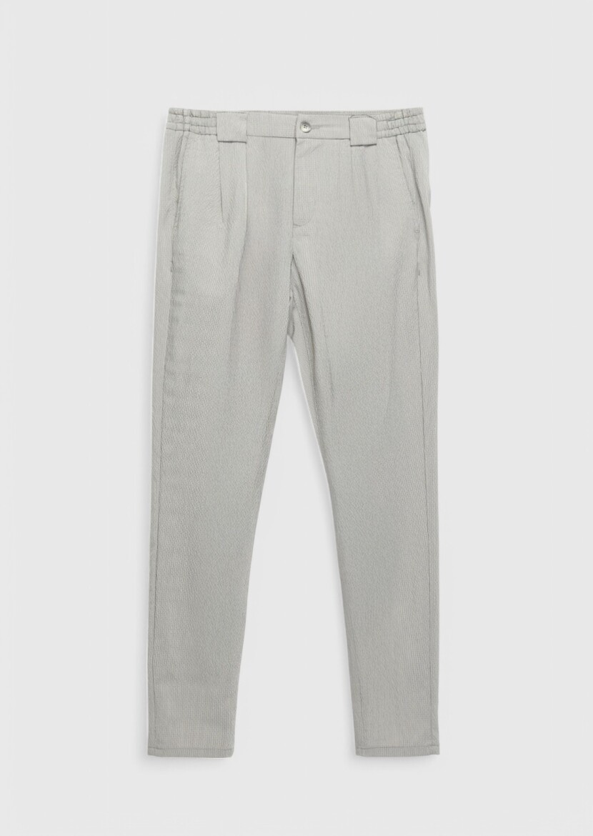 Grey Weaving Jogging Fit Casual Trousers - 6