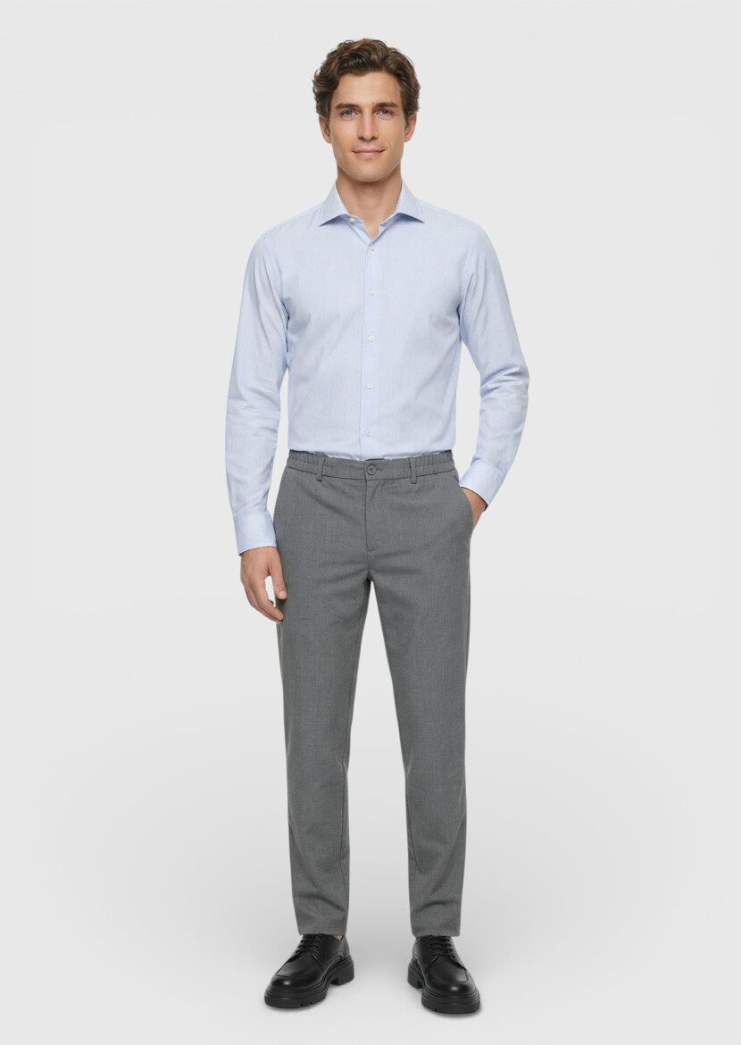 Grey Weaving Jogging Fit Casual Trousers - RAMSEY