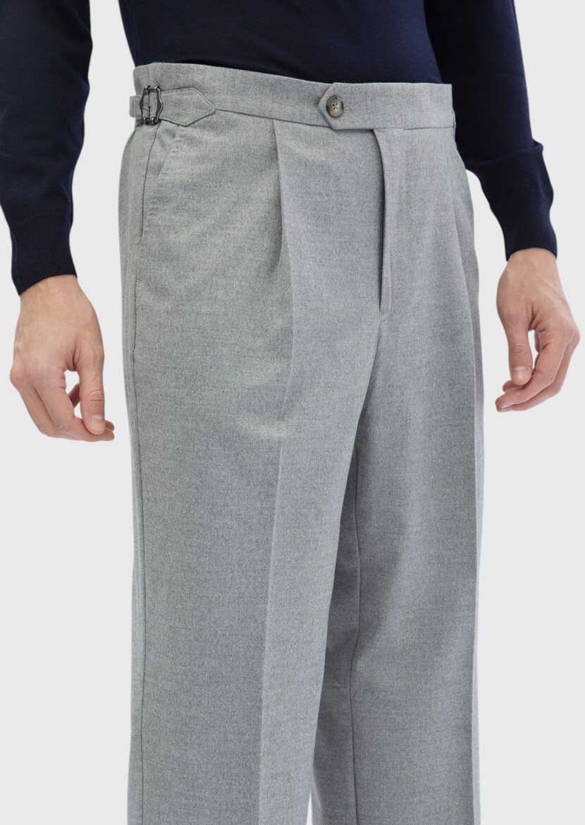 Grey Weaving Loose Fit Casual Trousers - 4