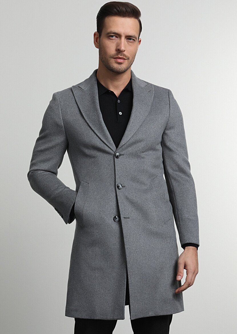 Grey Weaving Overcoat - 2