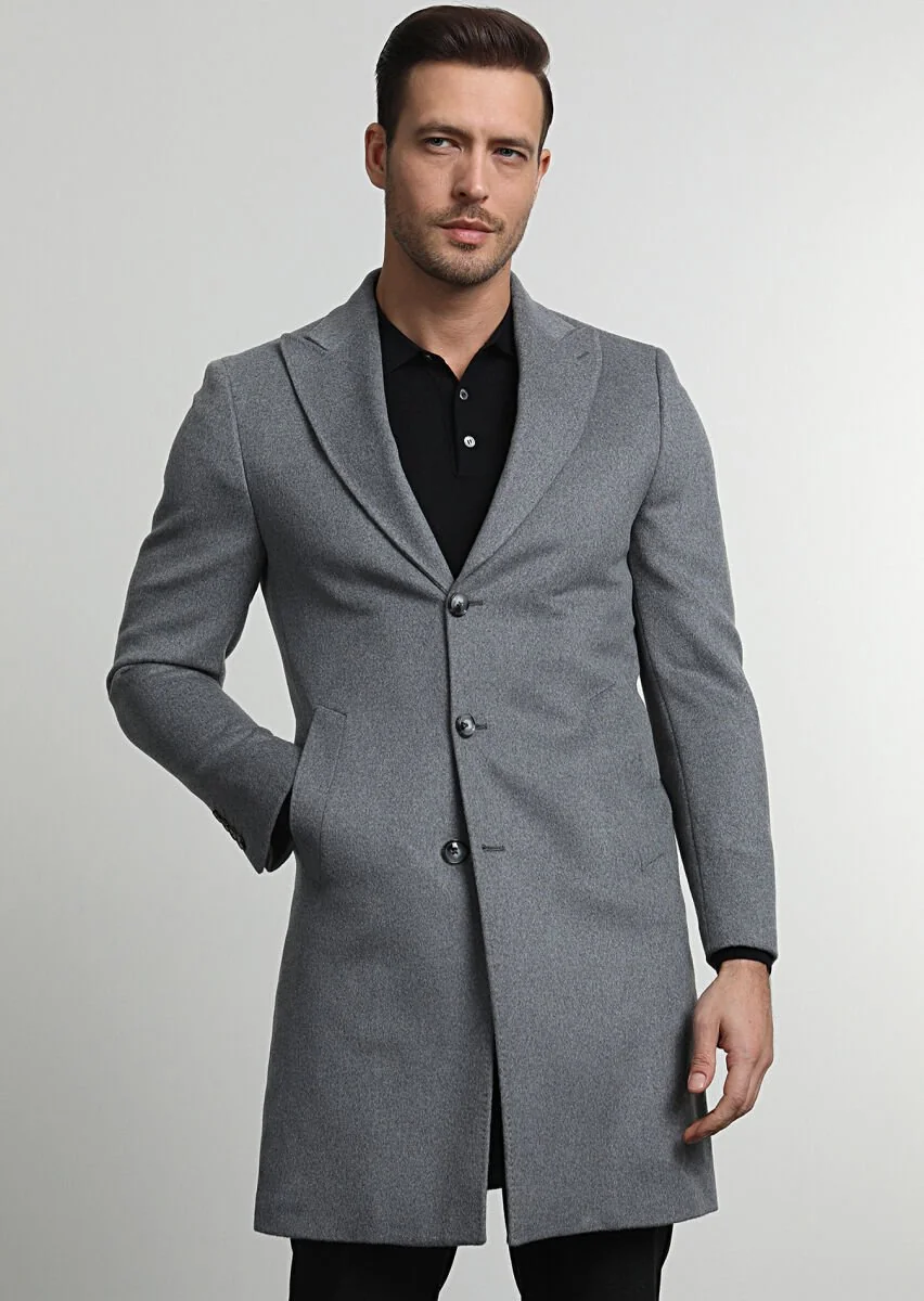 Grey Weaving Overcoat - 2