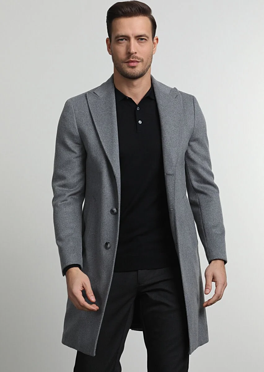 Grey Weaving Overcoat - 3