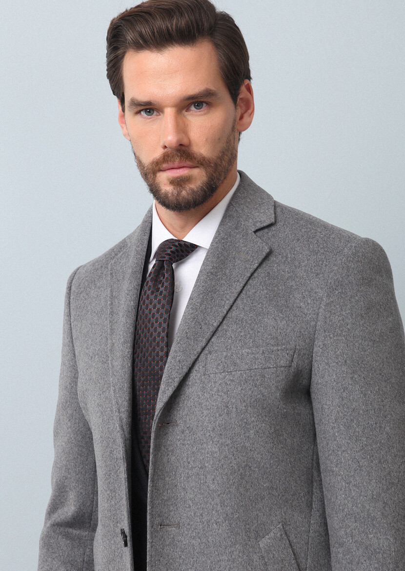 Grey Weaving Overcoat - 2