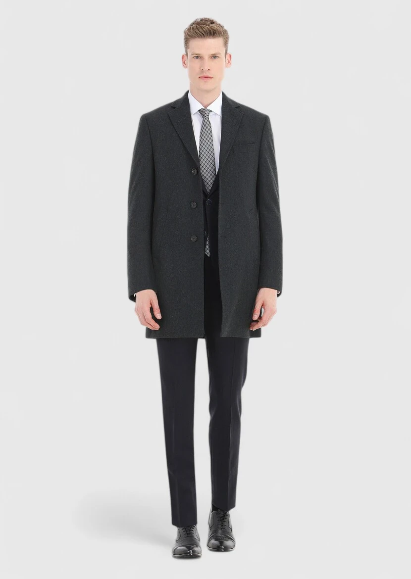 Grey Weaving Overcoat - 1