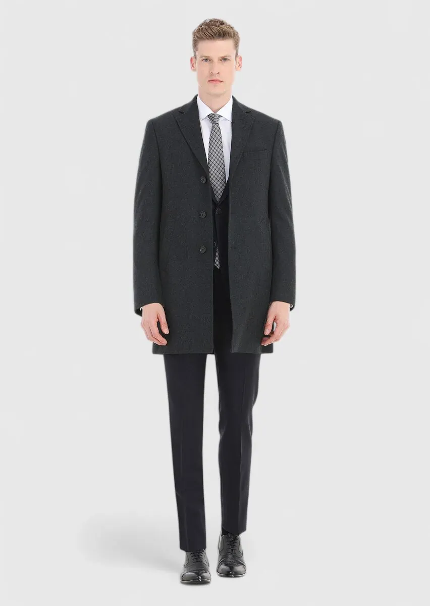 Grey Weaving Overcoat - 1