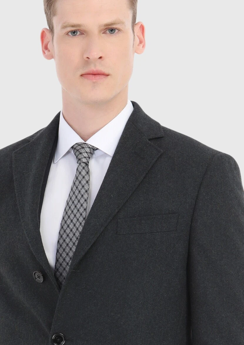 Grey Weaving Overcoat - 3