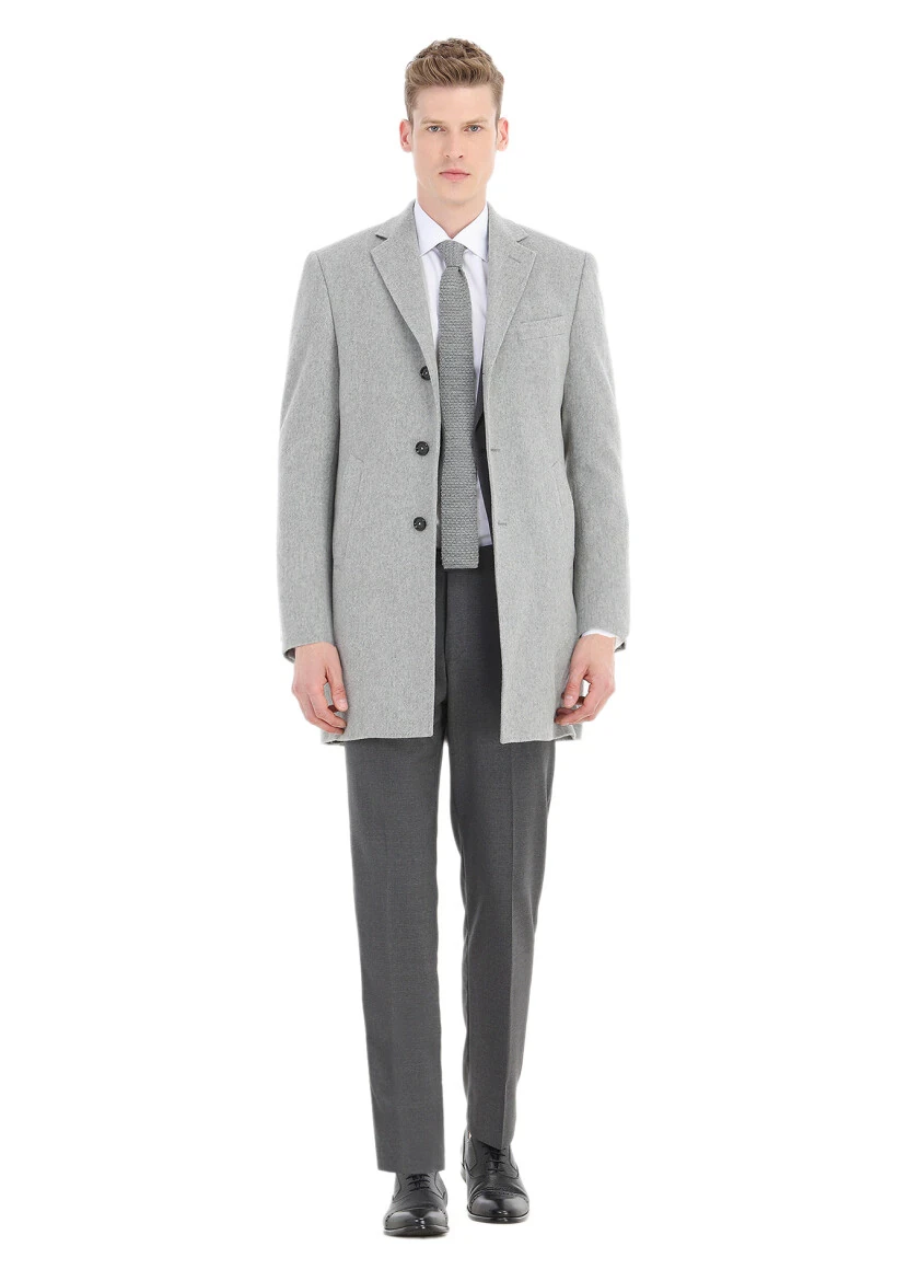 Grey Weaving Overcoat - 1