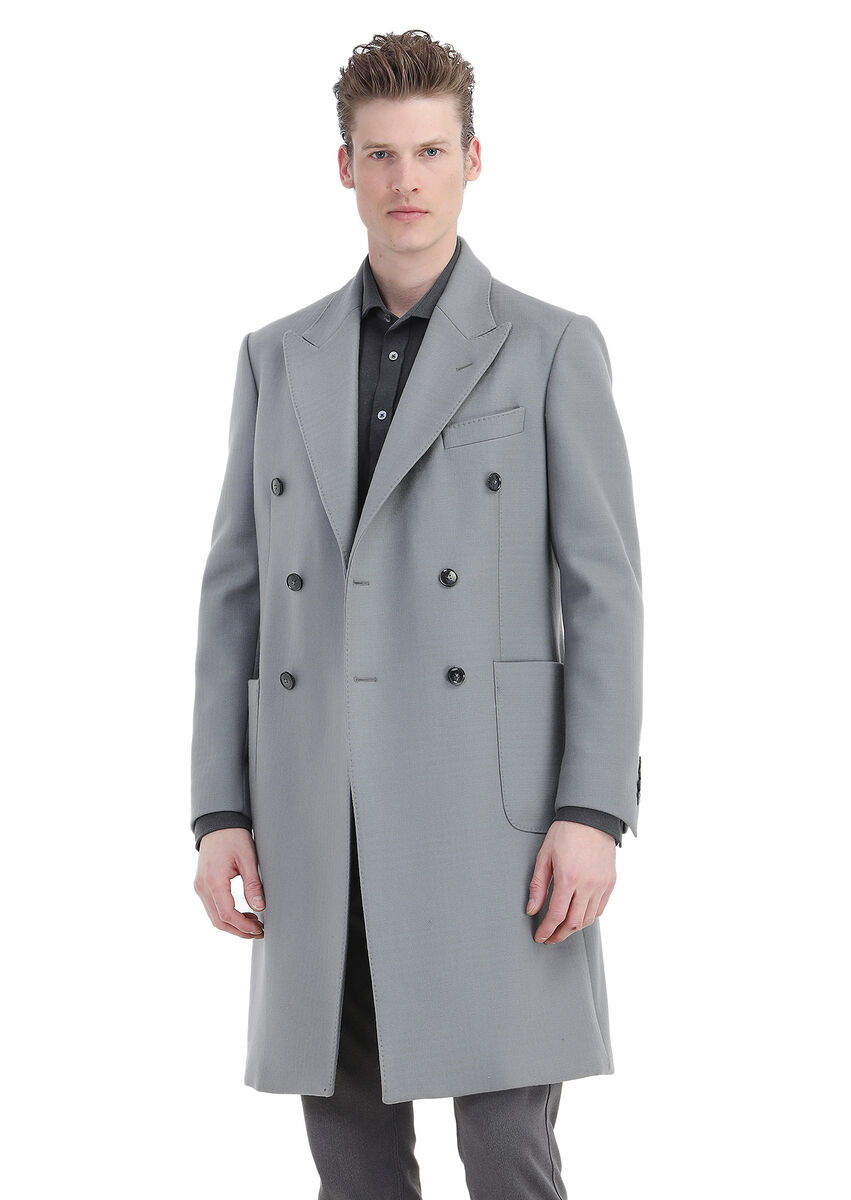 Grey Weaving Overcoat - 3