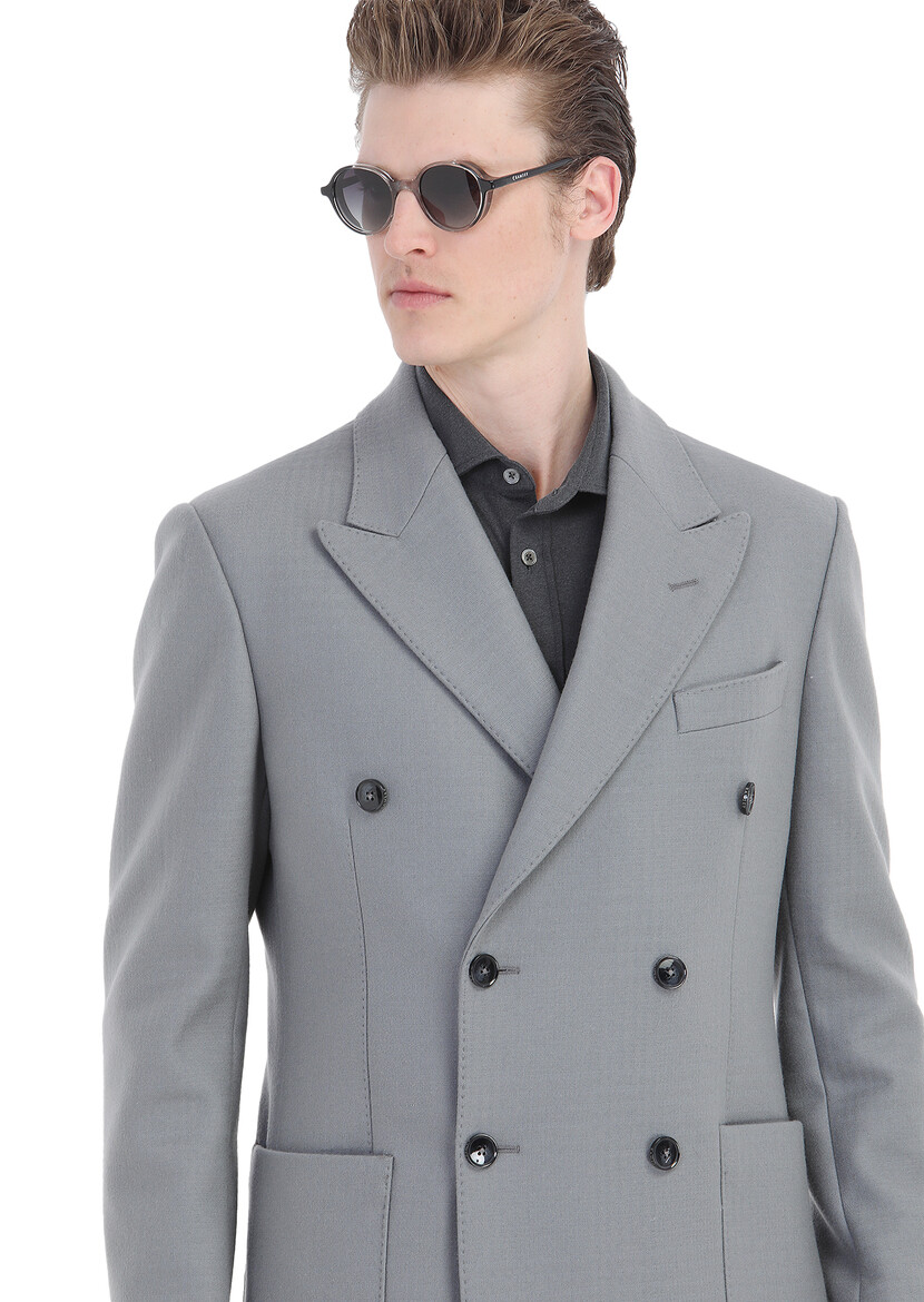 Grey Weaving Overcoat - 6