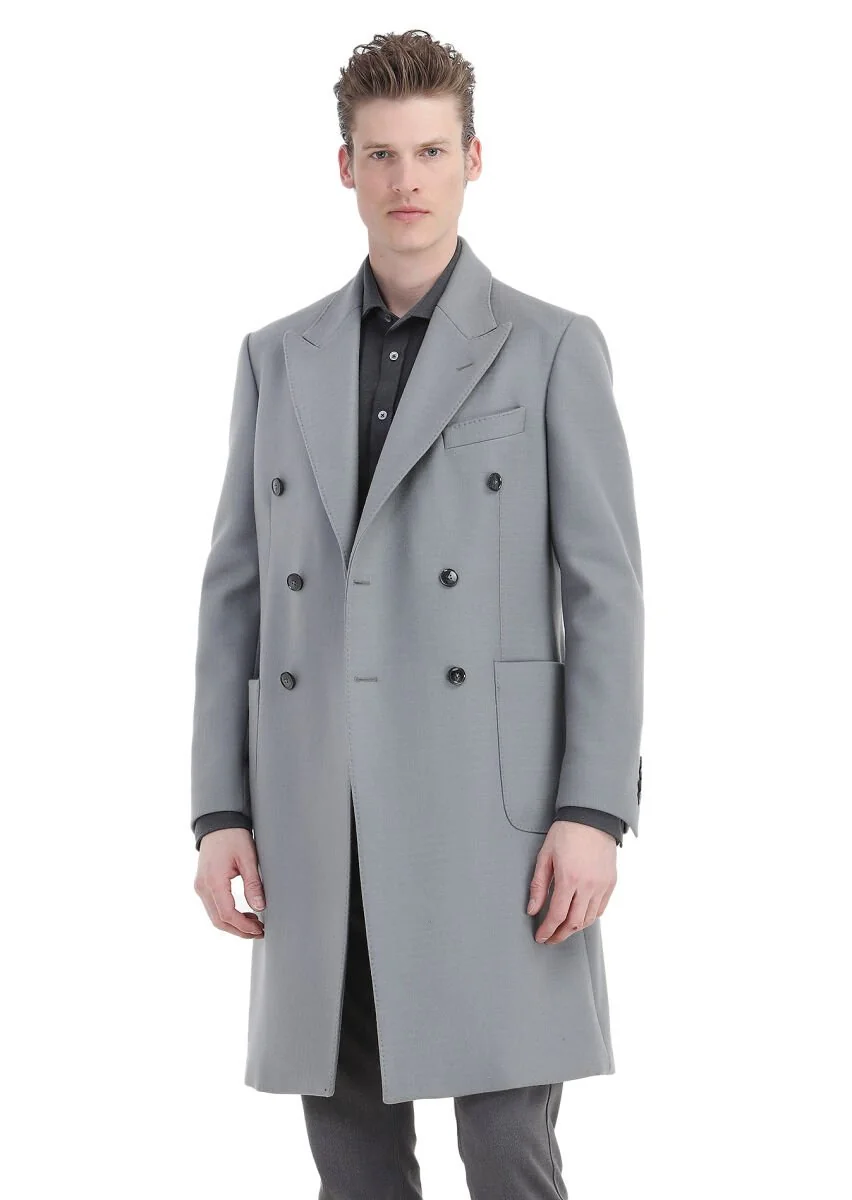 Grey Weaving Overcoat - 3