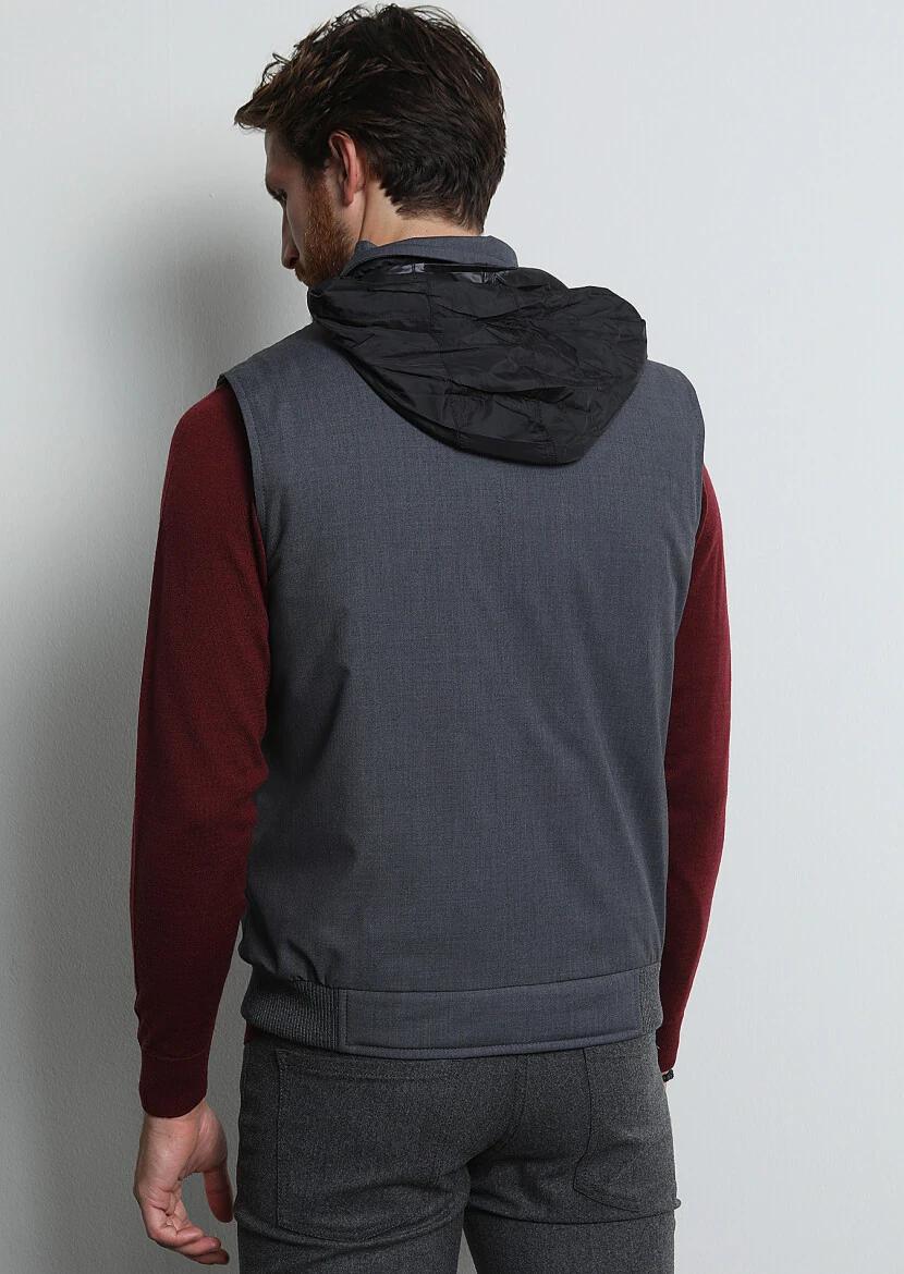 Grey Weaving Puffer Vest - 5