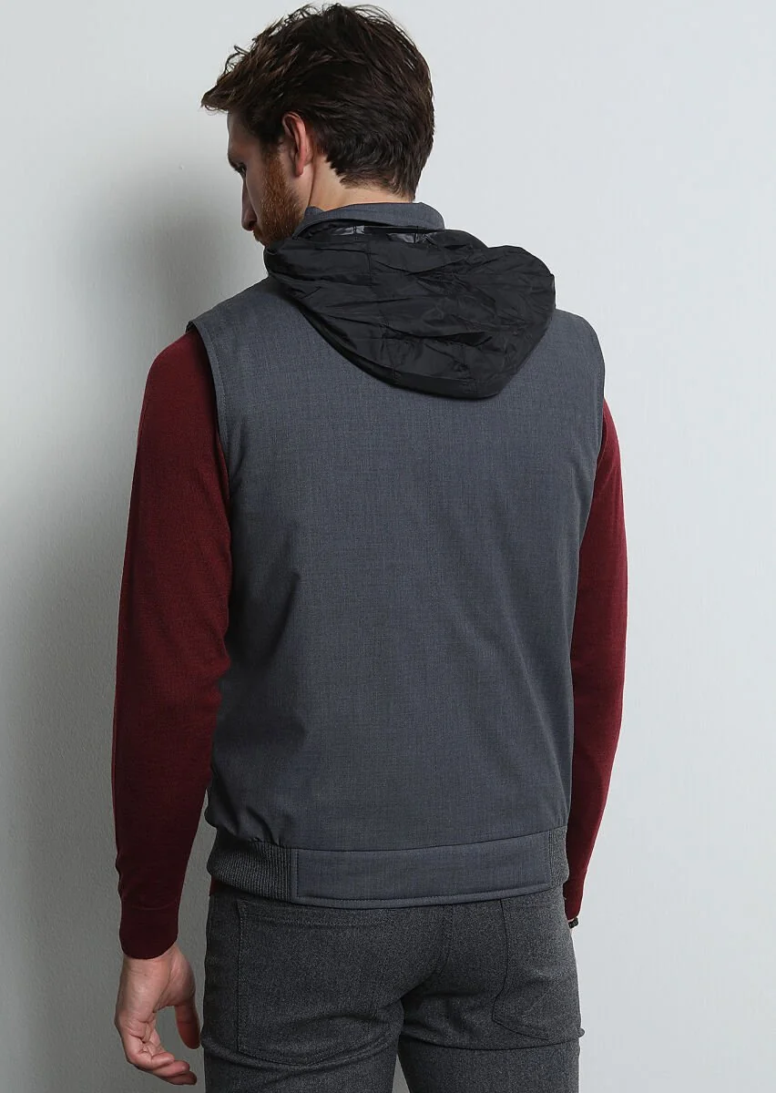 Grey Weaving Puffer Vest - 5