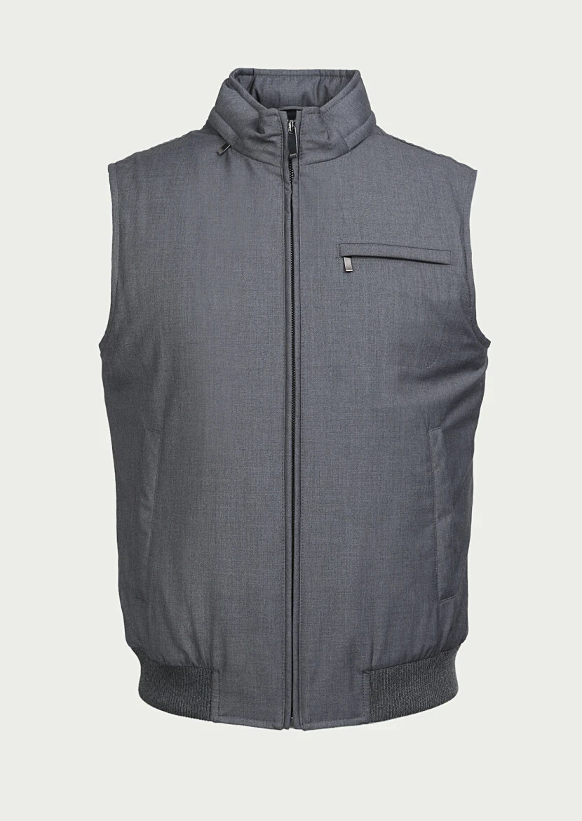 Grey Weaving Puffer Vest - 6