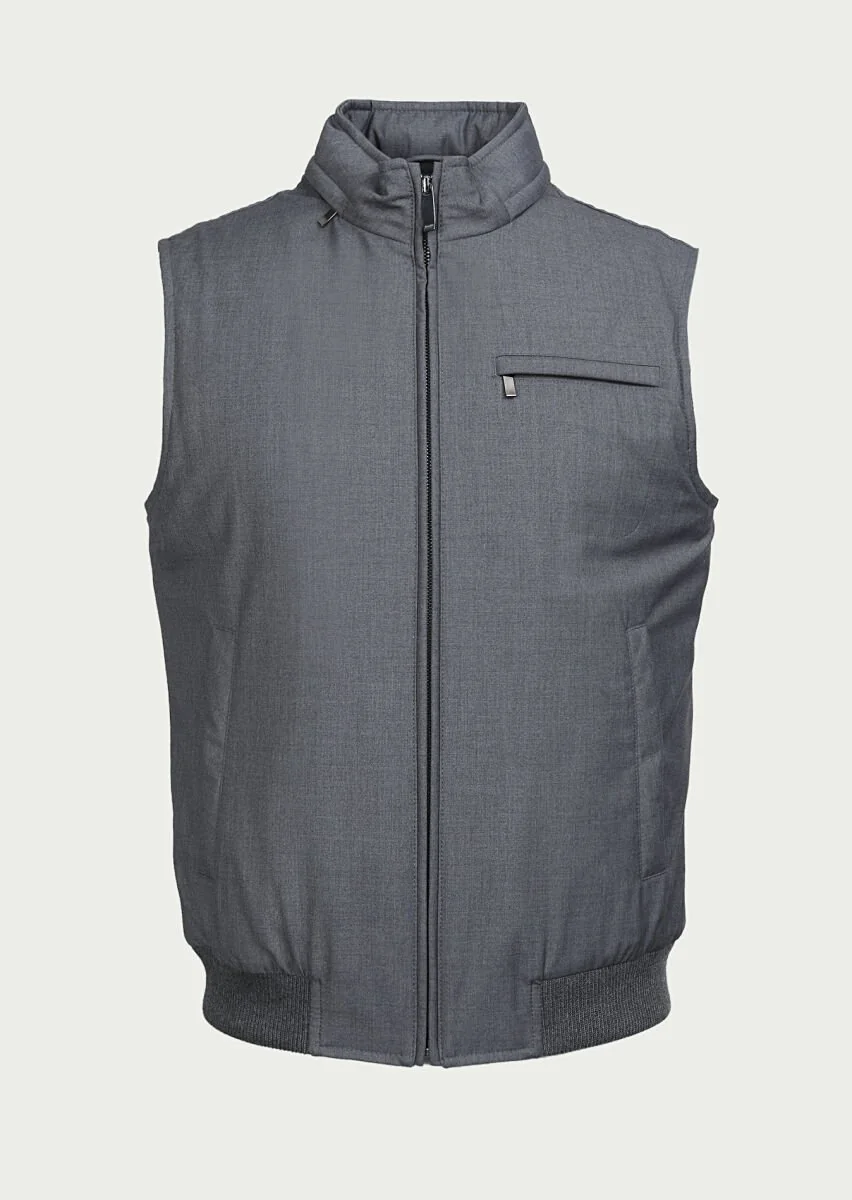 Grey Weaving Puffer Vest - 6
