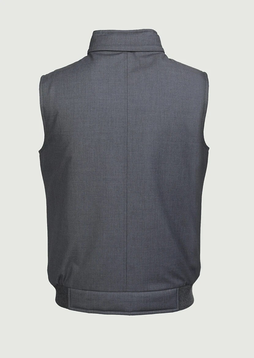 Grey Weaving Puffer Vest - 7