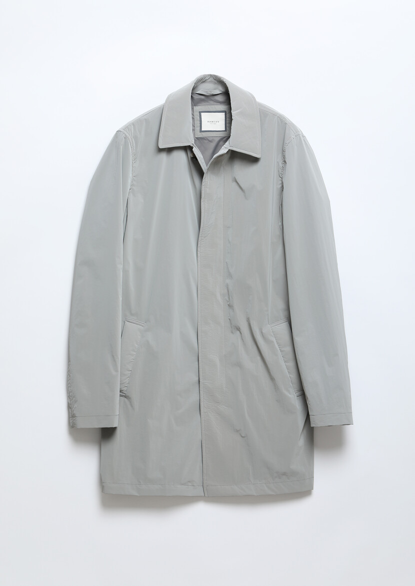 Grey Weaving Rain Coat - 7