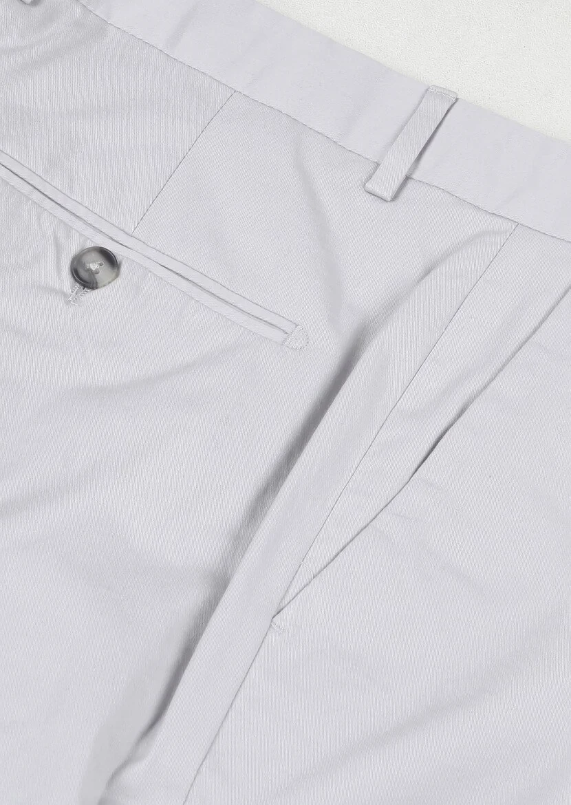 Grey Weaving Regular Fit Casual 100% Cotton Trousers - 2