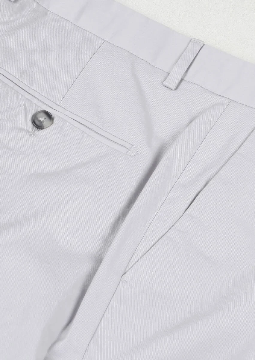 Grey Weaving Regular Fit Casual 100% Cotton Trousers - 2