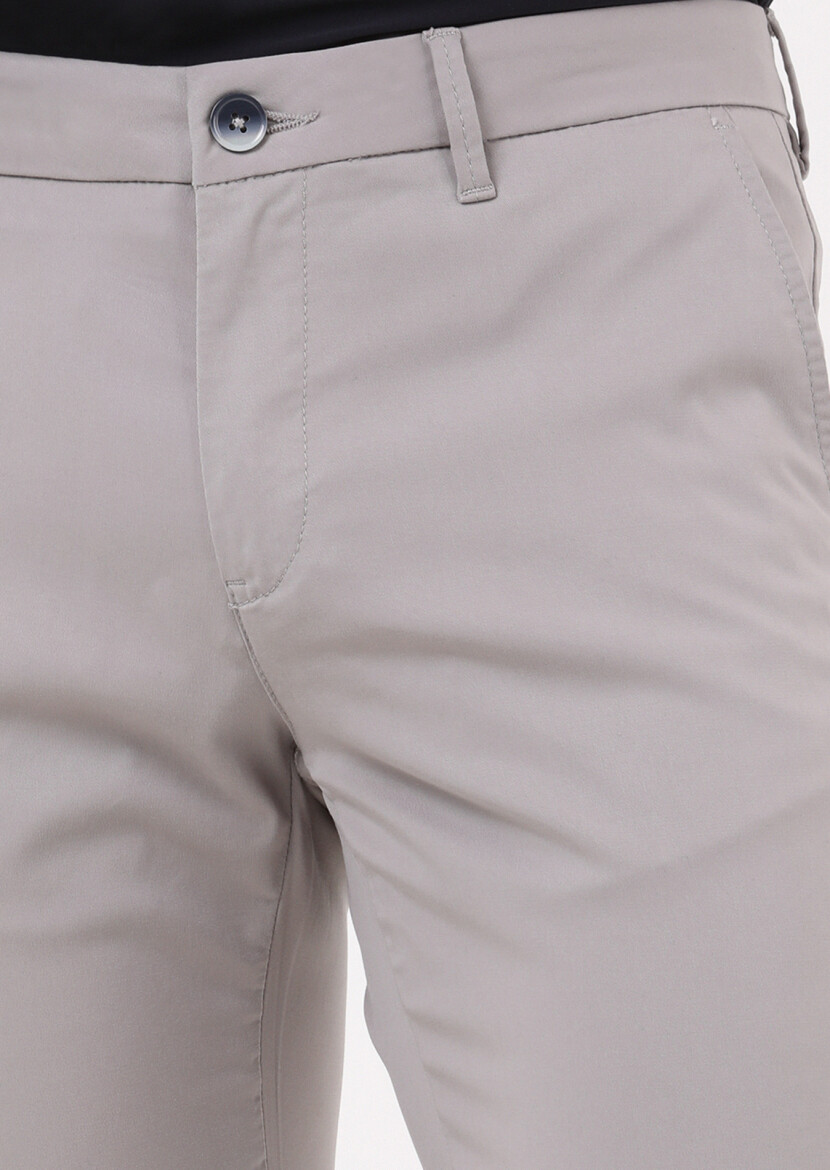 Grey Weaving Regular Fit Casual Trousers 