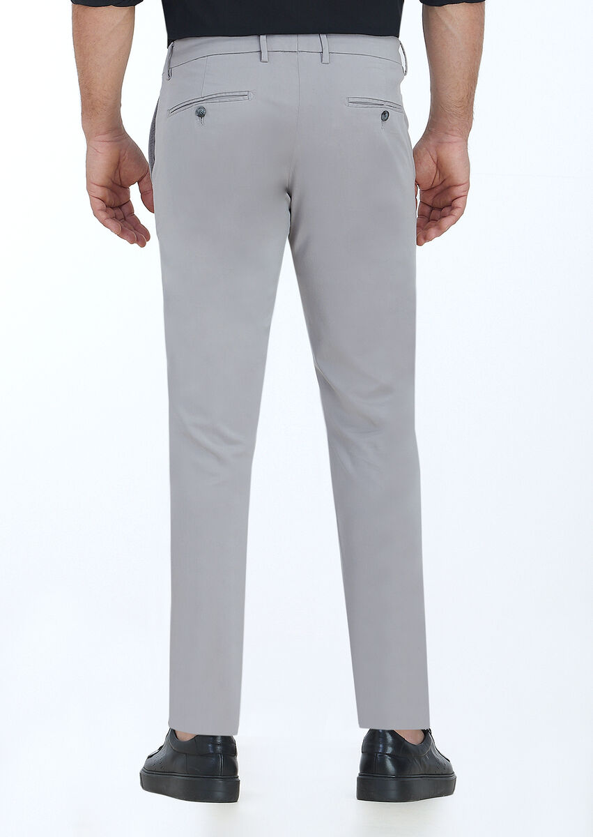 Grey Weaving Regular Fit Casual Trousers - 4