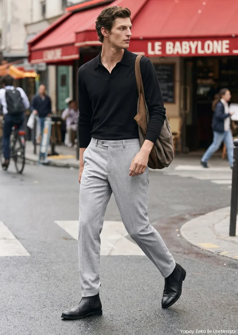 Grey Weaving Regular Fit Classical Wool Blended Trousers - RAMSEY