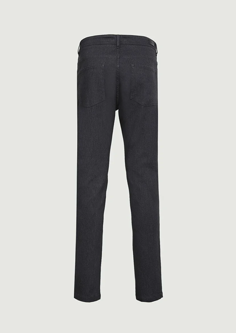 Grey Weaving Slim Fit Casual Cotton Blended Trousers - 7