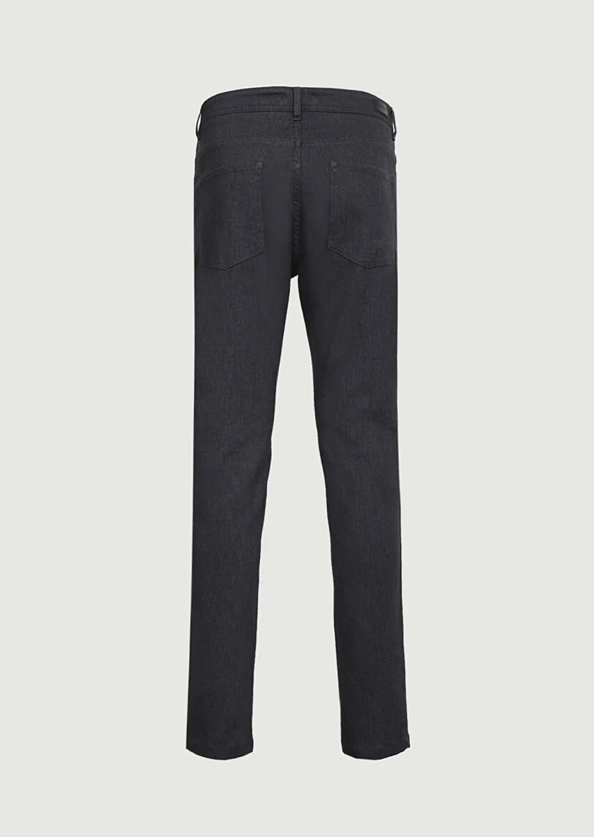 Grey Weaving Slim Fit Casual Cotton Blended Trousers - 7