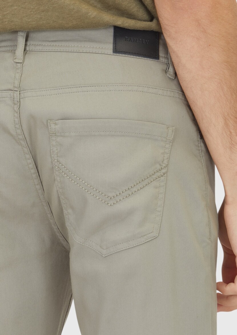 Grey Weaving Slim Fit Casual Cotton Blended Trousers - 4