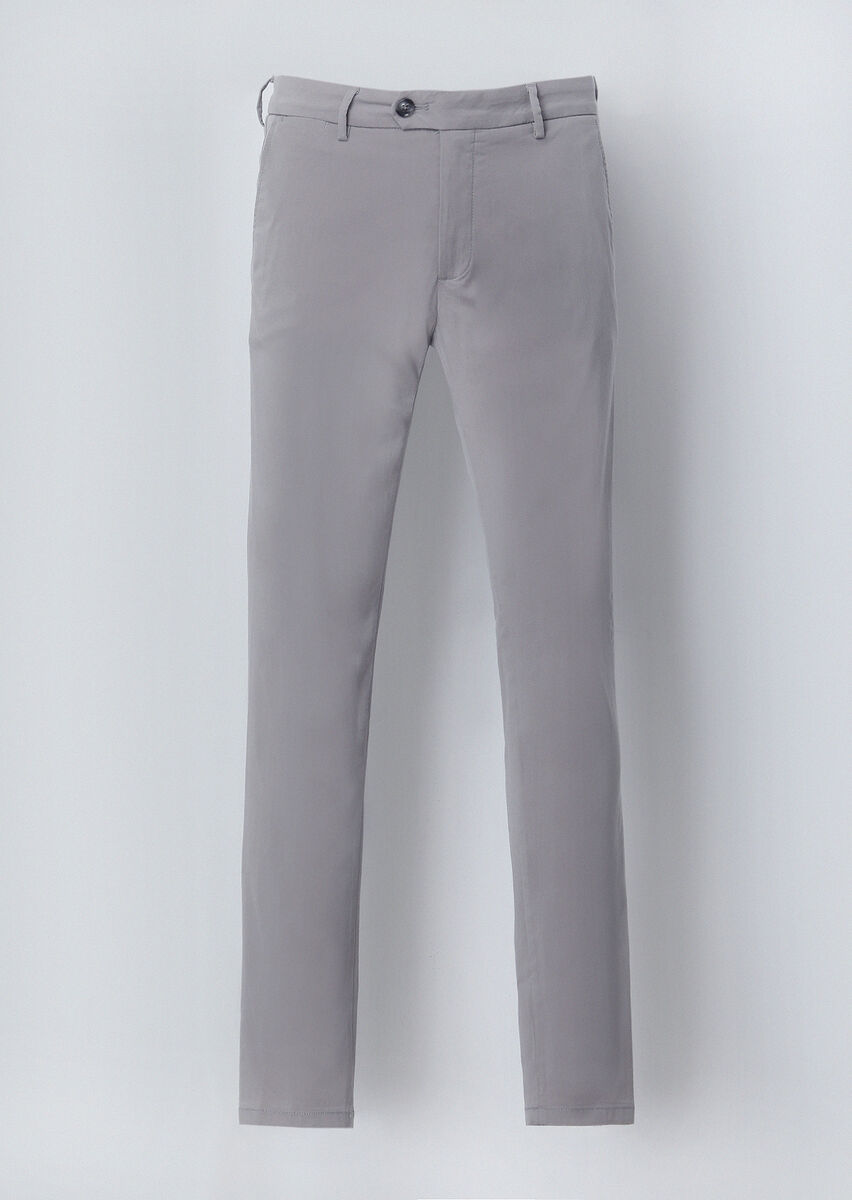 Grey Weaving Slim Fit Casual Trousers - 7