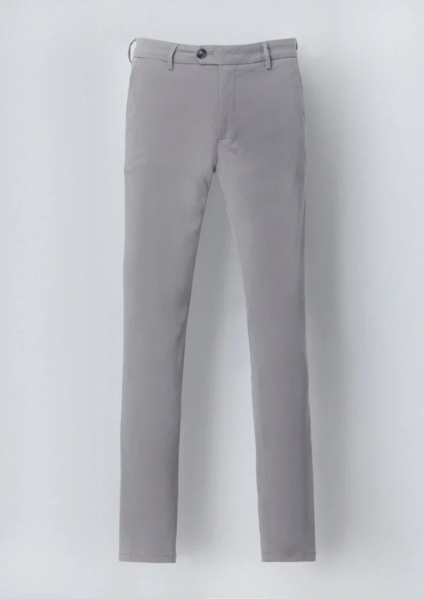 Grey Weaving Slim Fit Casual Trousers - 7