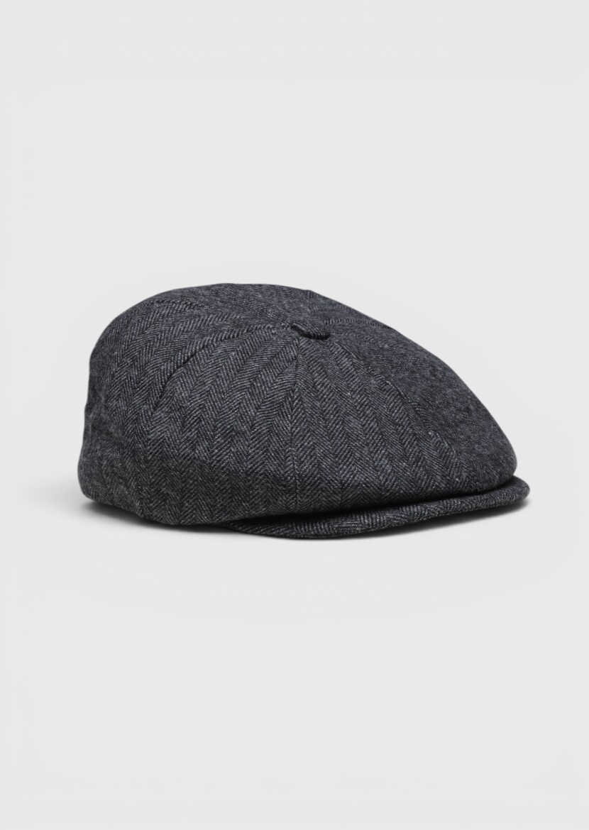 Gri %60 Yün ,%40 Polyester Sapka 