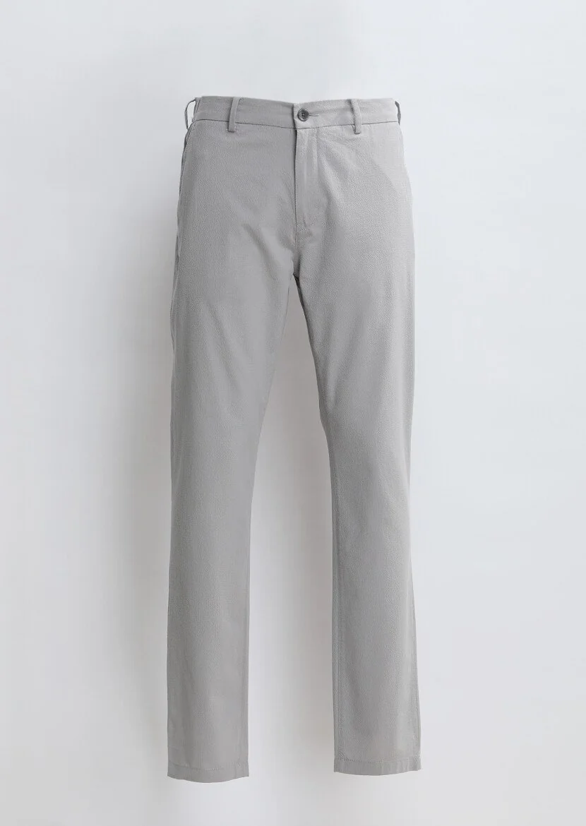Gri Desenli Dokuma Jogging Fit Casual Pamuk Karışımlı Pantolon - 5