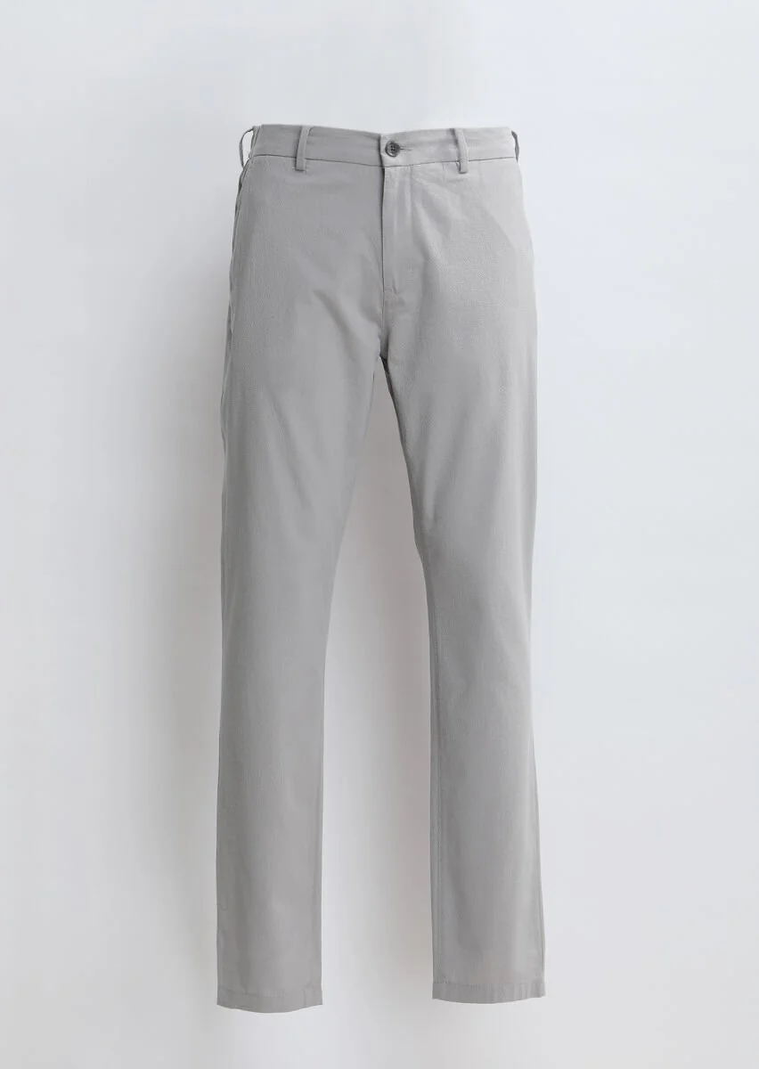 Gri Desenli Dokuma Jogging Fit Casual Pamuk Karışımlı Pantolon - 5