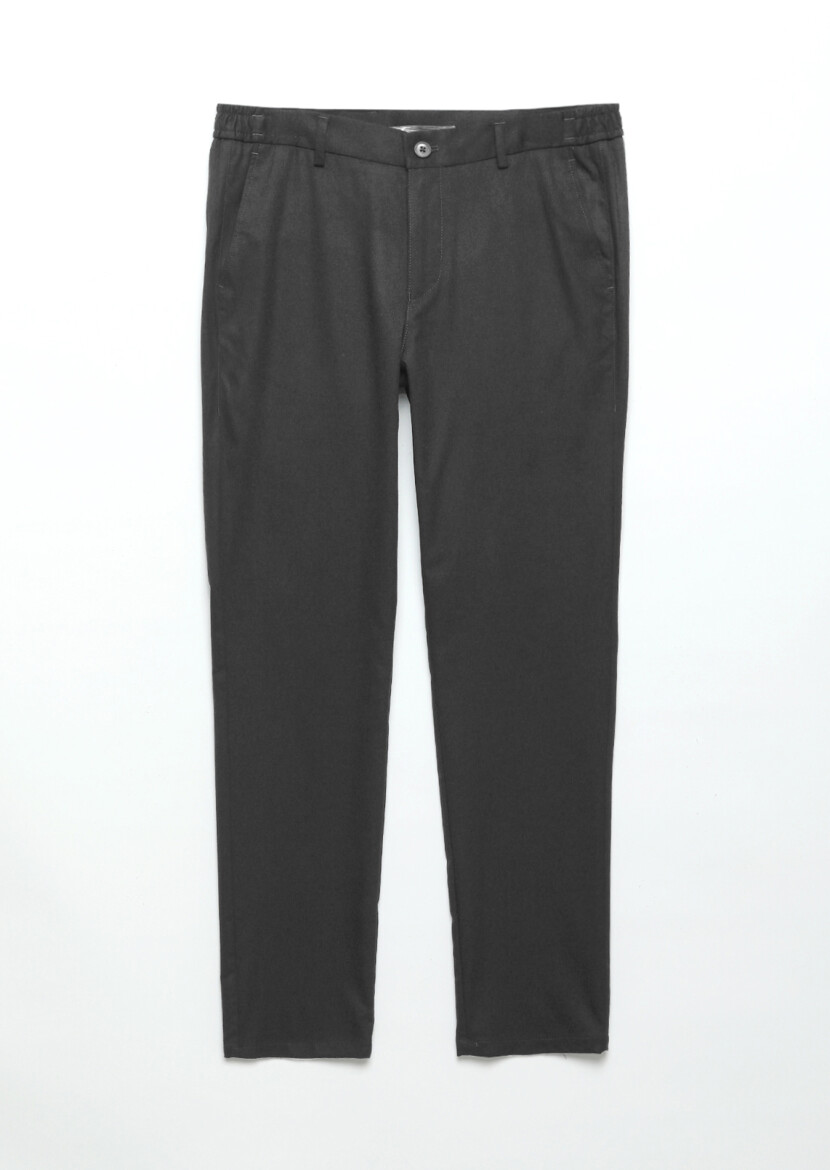 Gri Düz Dokuma Jogging Fit Casual Pantolon 