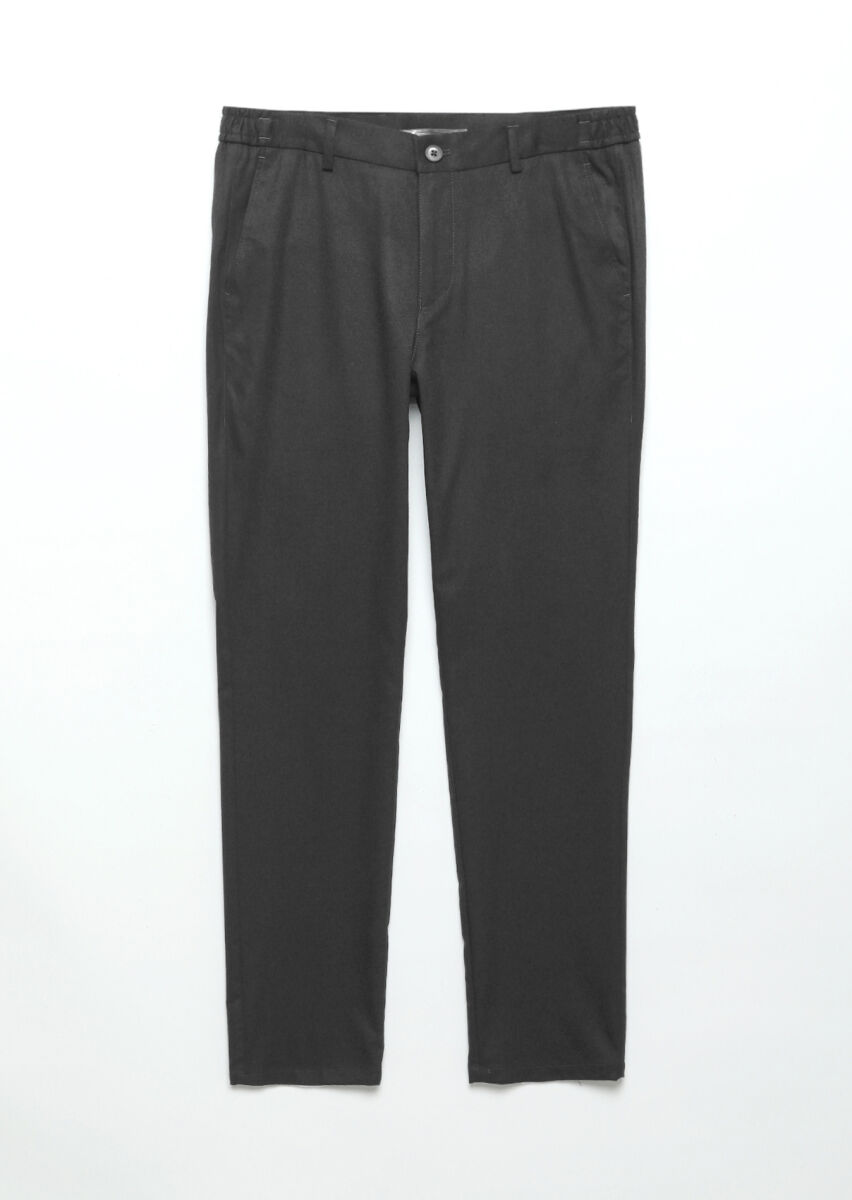 Gri Düz Dokuma Jogging Fit Casual Pantolon - 5