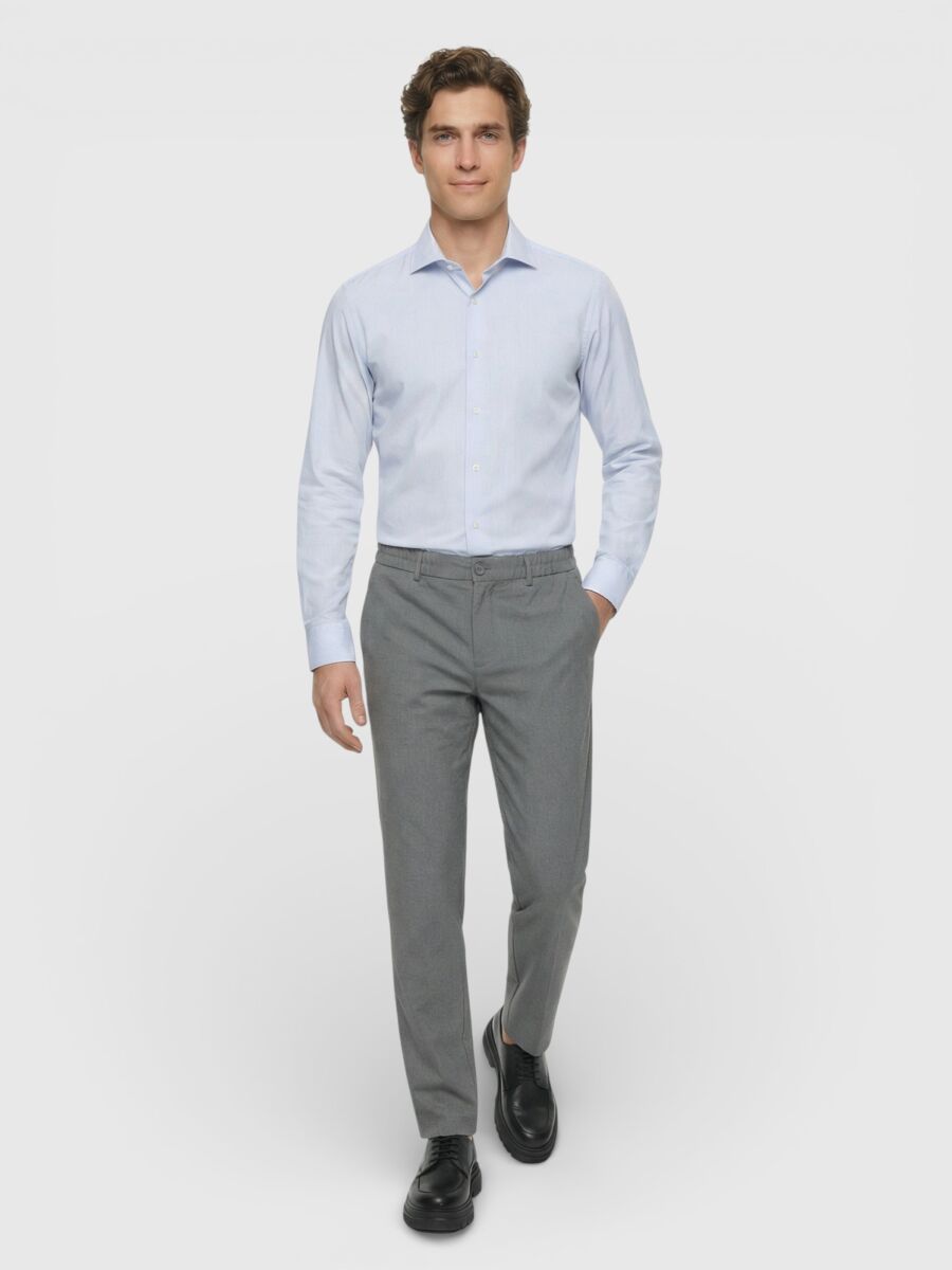 Gri Düz Dokuma Jogging Fit Casual Pantolon - 2