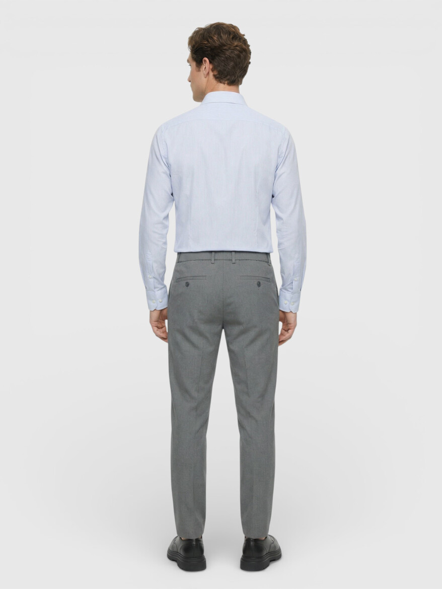 Gri Düz Dokuma Jogging Fit Casual Pantolon - 4