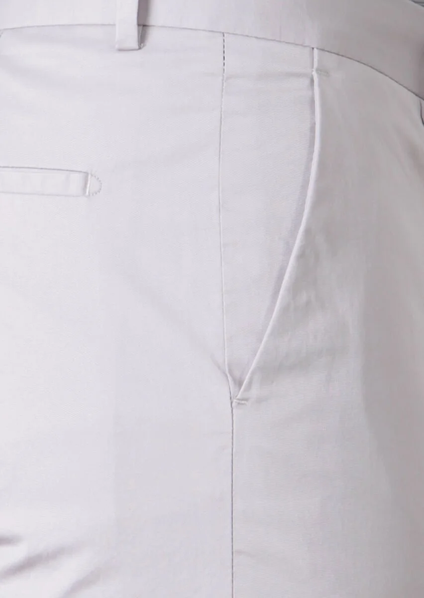 Gri Düz Kumaş Modern Fit Klasik Pamuk Karışımlı Pantolon - 3