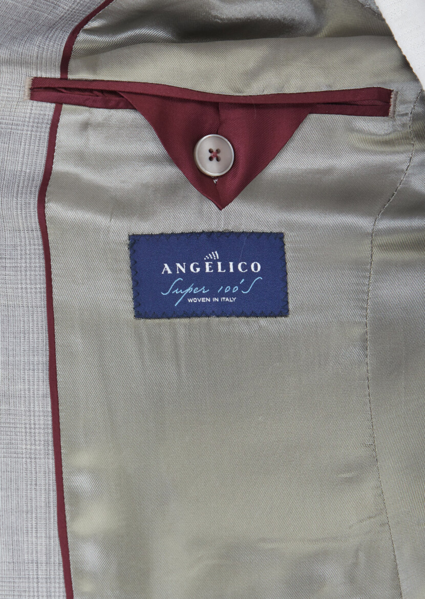 Gri Düz Modern Fit %100 Yün Takım Elbise - 5