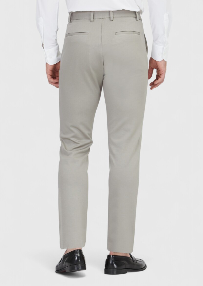 Gri Düz Örme Jogging Fit Casual Pantolon - 4